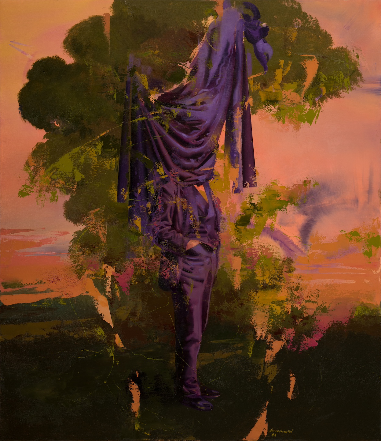 Jan Szczepkowski "Model" / 2021, 150 x 130 cm, oil on canvas CERAMIKA_Floral